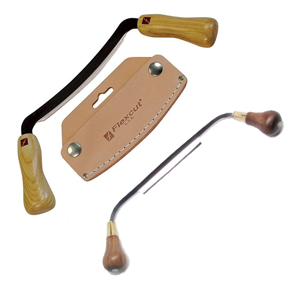 A draw knife set that includes one Ramelson draw knife and one Flexcut draw knife